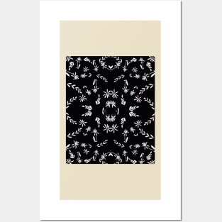 White Flowers on Black Posters and Art